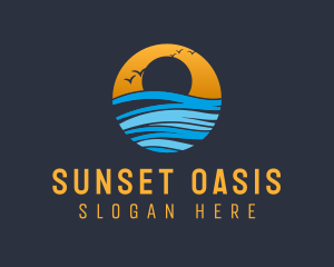 Sunset Ocean Holiday logo design