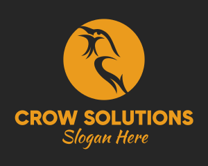 Spooky Night Crow  logo design