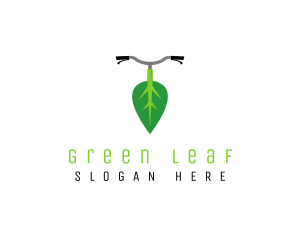 Organic Leaf Bike logo design