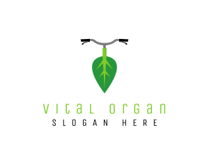 Organic Leaf Bike logo design