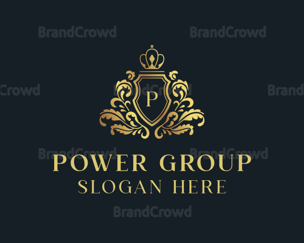 Gold Crown Royal Shield Logo