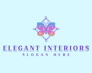 Elegant Feminine Butterfly  logo design