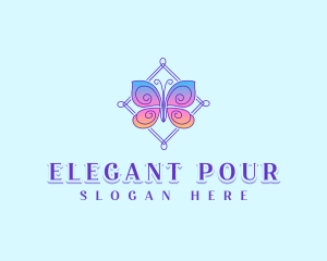 Elegant Feminine Butterfly  logo design