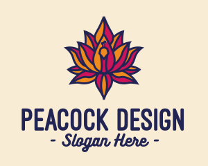 Peacock - Colorful Lotus Peacock logo design