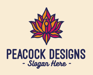 Peacock - Colorful Lotus Peacock logo design