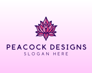 Colorful Lotus Peacock logo design