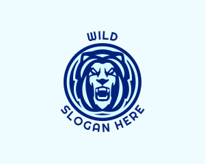 Angry Lion Badge Logo