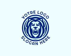 League - Angry Lion Badge logo design