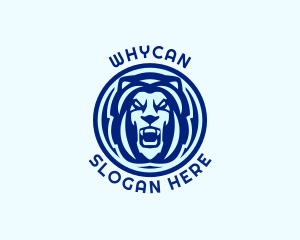 League - Angry Lion Badge logo design