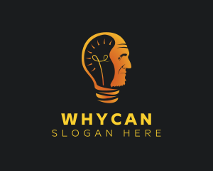Head - Wisdom Bulb Man logo design