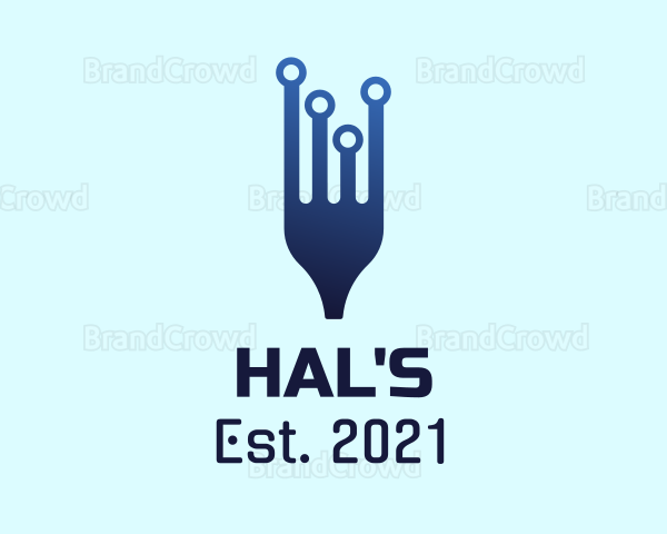 Blue Digital Fork Logo