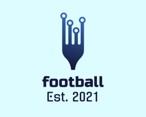 Network - Blue Digital Fork logo design