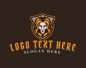 Lion - Wild Lion Shield logo design
