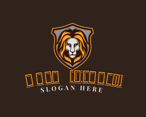 Heraldry - Wild Lion Shield logo design
