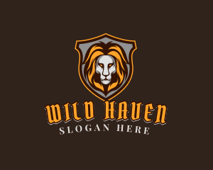 Wild Lion Shield  logo design