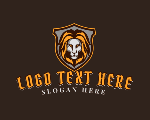 Mascot - Wild Lion Shield logo design