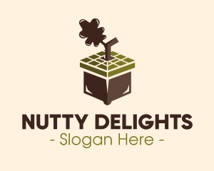 Nut - Acorn Nut Cube logo design