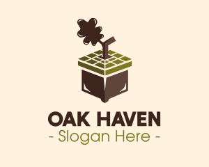 Oak - Acorn Nut Cube logo design