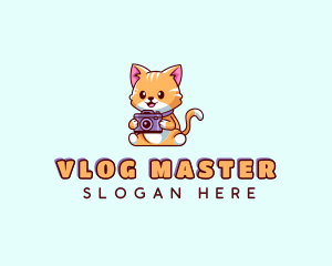 Vlogger - Cat Vlogger Camera logo design