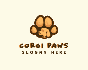 Pet Dog Paw logo design