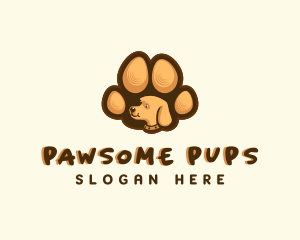 Pet Dog Paw logo design