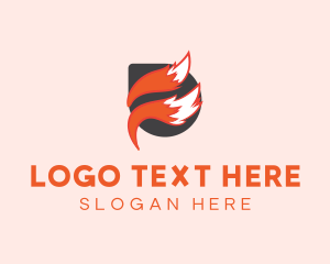 Flaming - Fox Tail Letter F logo design