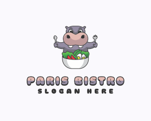 Hippo Dining Salad logo design