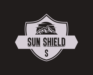 Mountain Sun Shield logo design