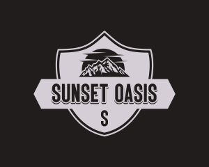 Mountain Sun Shield logo design