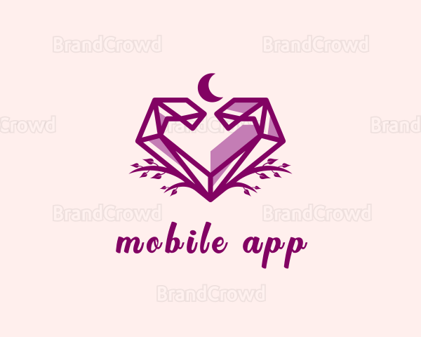 Heart Crystal Moon Logo