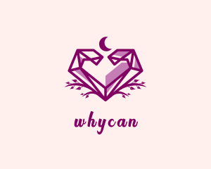 Heart Crystal Moon Logo
