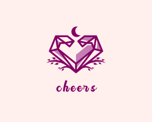 Upscale - Heart Crystal Moon logo design