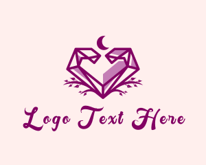 Jeweler - Heart Crystal Moon logo design