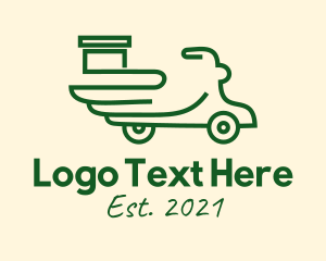 Driving School - Green Delivery Scooter logo design