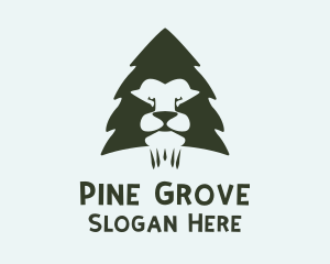 Pine - Lion Pine Tree logo design