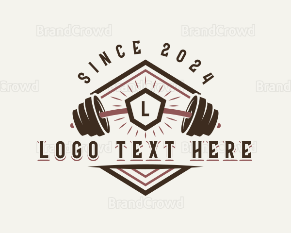 Barbell Gym Fitness Logo