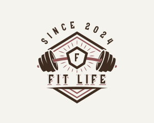 Barbell Gym Fitness logo design