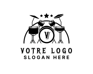 Drum Band Music Logo