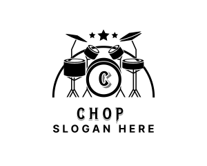 Drum Band Music Logo