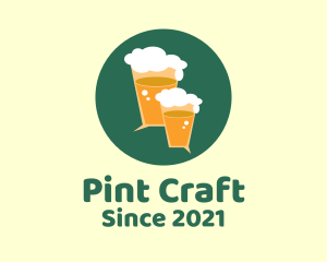 Pint - Beer Pub Chat App logo design