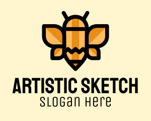 Drawing - Pencil Bee Preschool logo design
