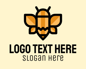 Drawing - Pencil Bee Preschool logo design