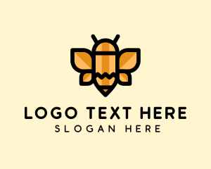 Learning Center - Pencil Bee Preschool logo design