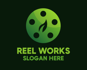 Green Leaf Reel logo design