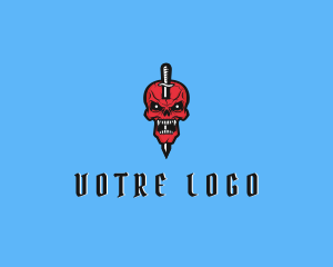 Heavy Metal - Punk Skull Dagger logo design