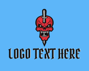 Punk - Punk Skull Dagger logo design