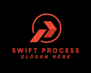 Processing - Fast Arrow Letter P logo design
