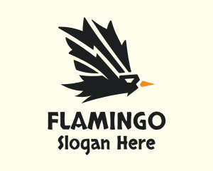 Flying Raven Bird Logo