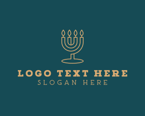 Candlelight - Hanukkah Candle Decor logo design