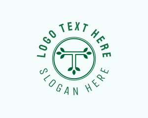 Letter T - Eco Friendly Gardening logo design